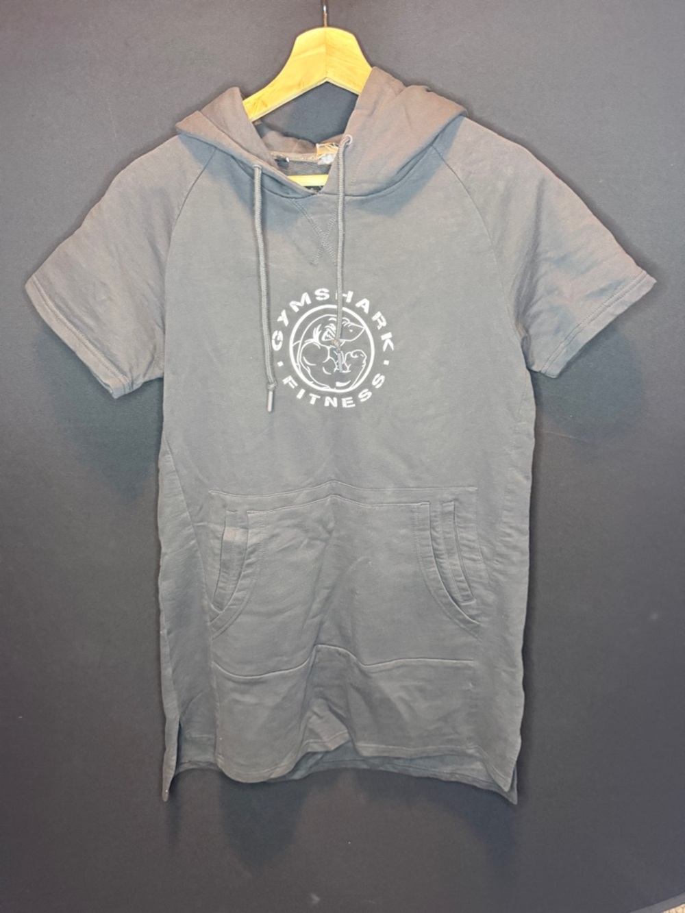 Gymshark Short Sleeve Hoodie Dress in Charcoal
